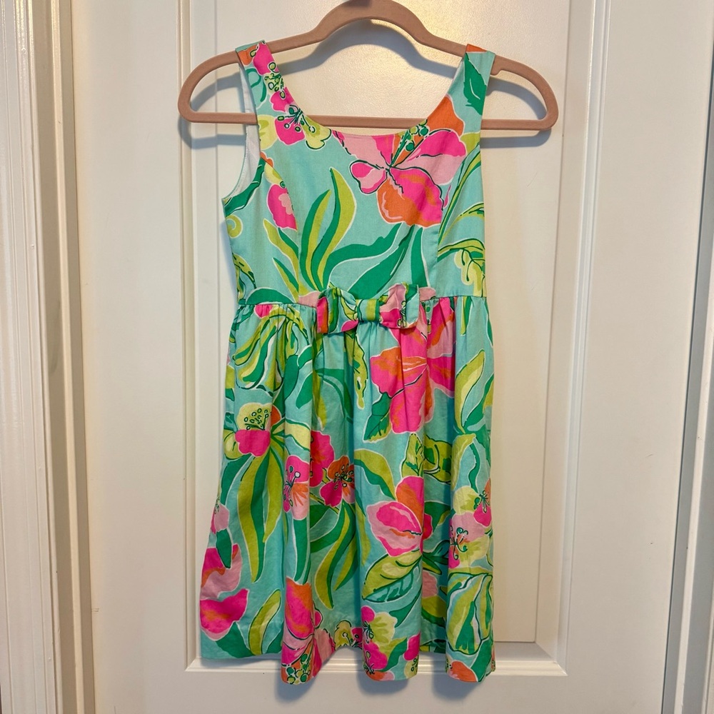 Lilly Pulitzer Kids Dress in Pink and Green Floral